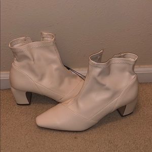 Forever 21 Off White Heeled Booties
